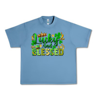 Pebble Blue lucky and blessed Urban Heavy Tee - FaDigitalArtStudio