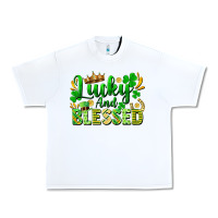 White lucky and blessed Urban Heavy Tee - FaDigitalArtStudio