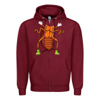 Burgundy cool easy cockroach insect halloween Zipper Hoodie - linhVisuals