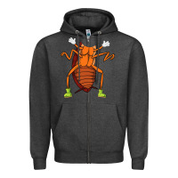 Charcoal Heather cool easy cockroach insect halloween Zipper Hoodie - linhVisuals