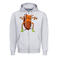 Heather Grey cool easy cockroach insect halloween Zipper Hoodie - linhVisuals