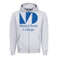 Heather Grey miami dade college Zipper Hoodie - linhVisuals
