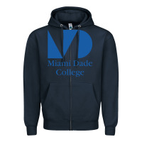 Navy miami dade college Zipper Hoodie - linhVisuals