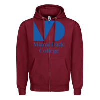 Burgundy miami dade college Zipper Hoodie - linhVisuals