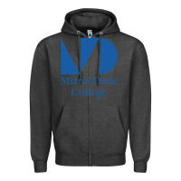 Charcoal Heather miami dade college Zipper Hoodie - linhVisuals