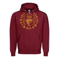 Burgundy northern virginia community college Zipper Hoodie - linhVisuals