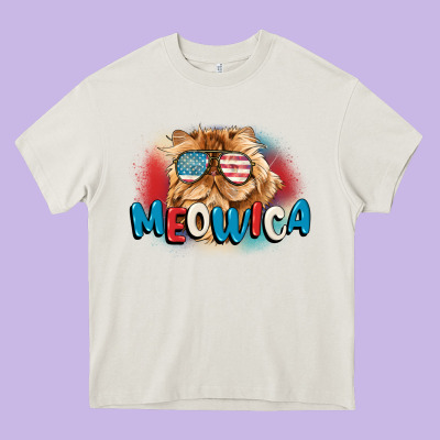 Meowica 4th Of July Heavy Core Tee Designed By Cowgirlartshop