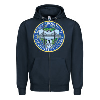 Navy queensborough community college Zipper Hoodie - linhVisuals