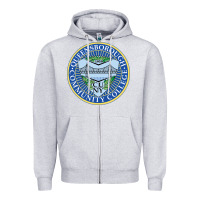 Heather Grey queensborough community college Zipper Hoodie - linhVisuals