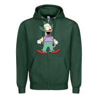 Sports Green krusty Zipper Hoodie - linhVisuals