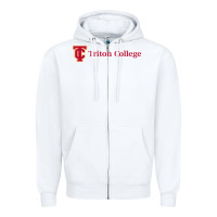 White triton college Zipper Hoodie - linhVisuals