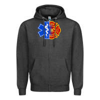 Charcoal Heather emt firefighter ems fire first responder premium Zipper Hoodie - linhVisuals