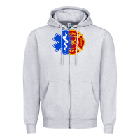 Heather Grey emt firefighter ems fire first responder premium Zipper Hoodie - linhVisuals