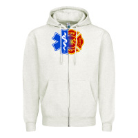 Oatmeal Heather emt firefighter ems fire first responder premium Zipper Hoodie - linhVisuals