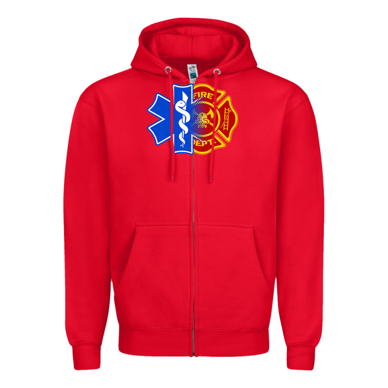 Emt Firefighter Ems Fire First Responder Premium Zipper Hoodie by linhVisuals | Teevron