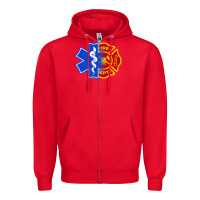 Red emt firefighter ems fire first responder premium Zipper Hoodie - linhVisuals