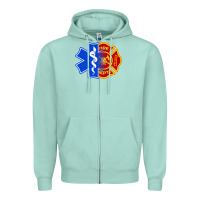 Seafoam emt firefighter ems fire first responder premium Zipper Hoodie - linhVisuals