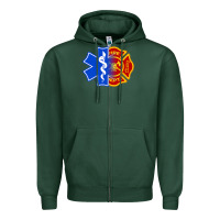 Sports Green emt firefighter ems fire first responder premium Zipper Hoodie - linhVisuals