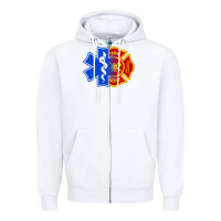 White emt firefighter ems fire first responder premium Zipper Hoodie - linhVisuals