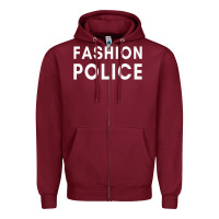 Burgundy fashion police premium Zipper Hoodie - linhVisuals