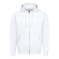 White fashion police premium Zipper Hoodie - linhVisuals
