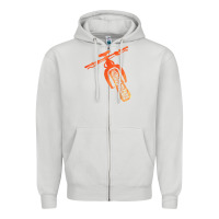 Dove Grey fat bike mountain biking Zipper Hoodie - linhVisuals