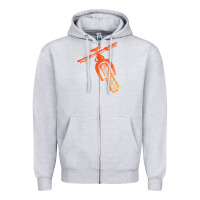 Heather Grey fat bike mountain biking Zipper Hoodie - linhVisuals