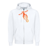 White fat bike mountain biking Zipper Hoodie - linhVisuals