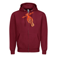 Burgundy fat bike mountain biking Zipper Hoodie - linhVisuals