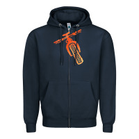 Navy fat bike mountain biking Zipper Hoodie - linhVisuals