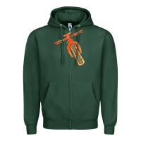 Sports Green fat bike mountain biking Zipper Hoodie - linhVisuals