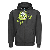 Charcoal Heather mike wazowski Zipper Hoodie - linhVisuals