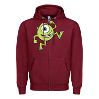 Burgundy mike wazowski Zipper Hoodie - linhVisuals