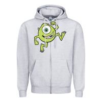 Heather Grey mike wazowski Zipper Hoodie - linhVisuals