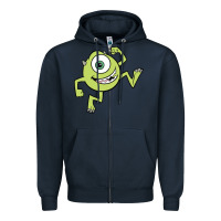 Navy mike wazowski Zipper Hoodie - linhVisuals
