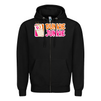 Black donut coffee lover dunkie junkie Zipper Hoodie - linhVisuals