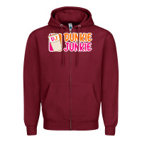 Burgundy donut coffee lover dunkie junkie Zipper Hoodie - linhVisuals