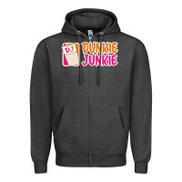Charcoal Heather donut coffee lover dunkie junkie Zipper Hoodie - linhVisuals