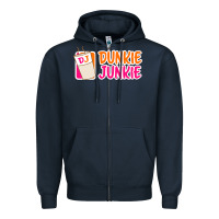 Navy donut coffee lover dunkie junkie Zipper Hoodie - linhVisuals