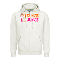 Oatmeal Heather donut coffee lover dunkie junkie Zipper Hoodie - linhVisuals