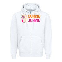 White donut coffee lover dunkie junkie Zipper Hoodie - linhVisuals