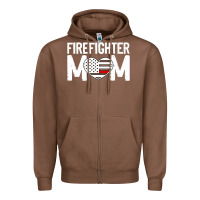 Chestnut female firefighter mom thin red line flag firefighting premium Zipper Hoodie - linhVisuals