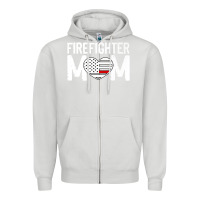 Dove Grey female firefighter mom thin red line flag firefighting premium Zipper Hoodie - linhVisuals