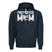 Navy female firefighter mom thin red line flag firefighting premium Zipper Hoodie - linhVisuals