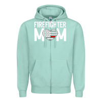 Seafoam female firefighter mom thin red line flag firefighting premium Zipper Hoodie - linhVisuals