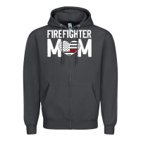 Smoke female firefighter mom thin red line flag firefighting premium Zipper Hoodie - linhVisuals