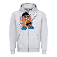 Heather Grey mr potato Zipper Hoodie - linhVisuals