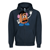 Navy mr potato Zipper Hoodie - linhVisuals