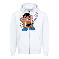 White mr potato Zipper Hoodie - linhVisuals
