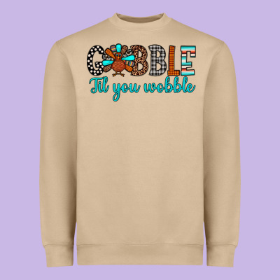 Gobble Til Tou Wobble Heavyweight Sweatshirt Designed By Jahusdesignshop